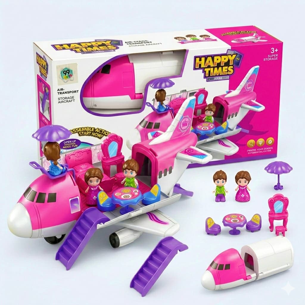 Avião Happy Times c/ moveis e bonecos